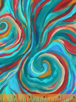 Quilting Cotton - Impressions - Swirl Sensation - Teal