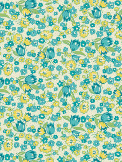 Quilting Cotton – Dainty Tulips - Aqua