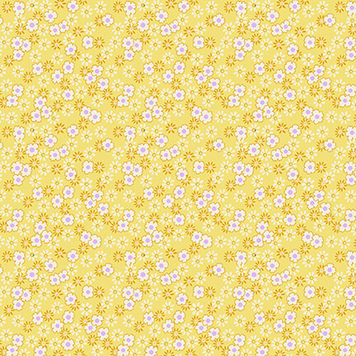 Quilting Cotton – Tiny Daisies - Yellow