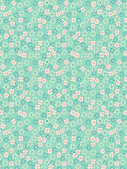 Quilting Cotton – Tiny Daisies - Aqua