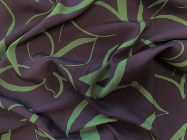 Amour Vert - Printed Tencel - Leaves on Navy