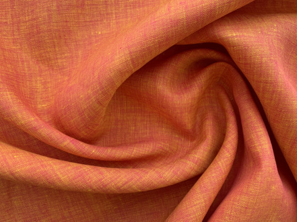 Designer Deadstock - Two-Tone Linen - Nectarine