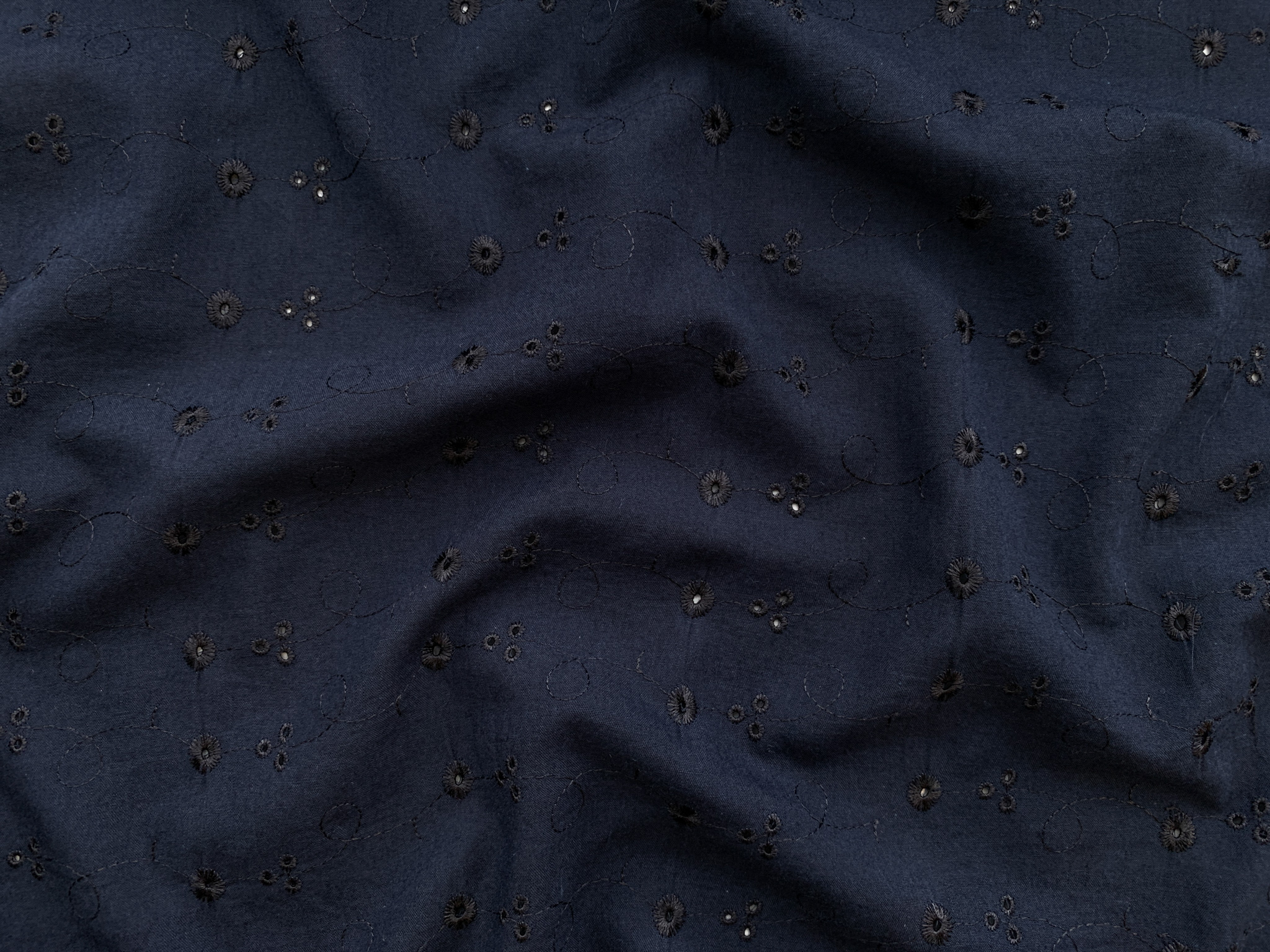 Designer Deadstock Cotton Eyelet Navy Stonemountain & Daughter