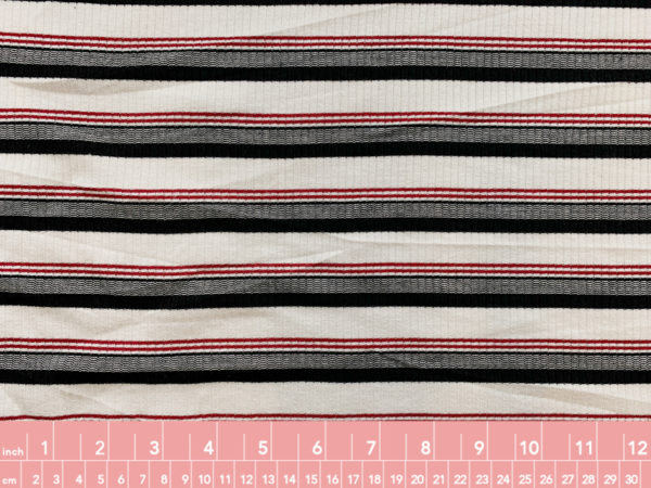 Designer Deadstock - Cotton/Lycra Rib Knit - 90s Stripe