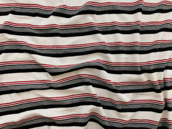 Designer Deadstock - Cotton/Lycra Rib Knit - 90s Stripe