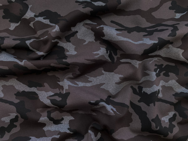 Designer Deadstock - Nylon/Spandex Jersey - Camouflage - Grey