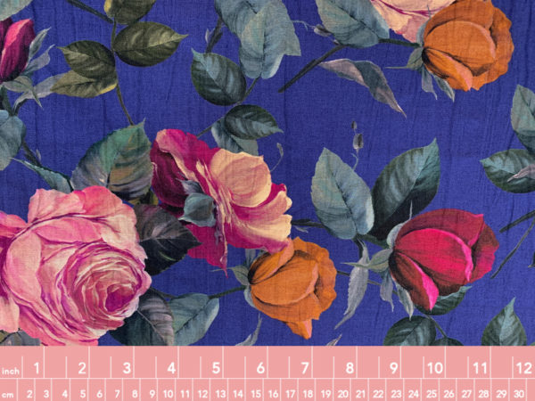 Designer Deadstock - Cotton/Spandex Crinkle Twill - Rose Garden