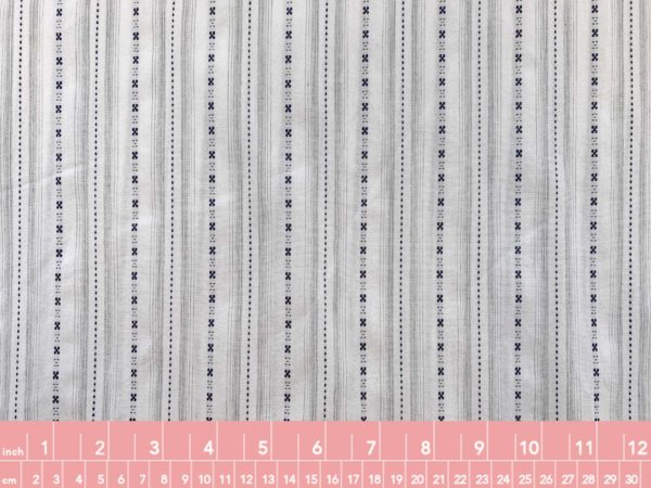 Designer Deadstock - Italian Cotton Shirting - Embroidered Stripe