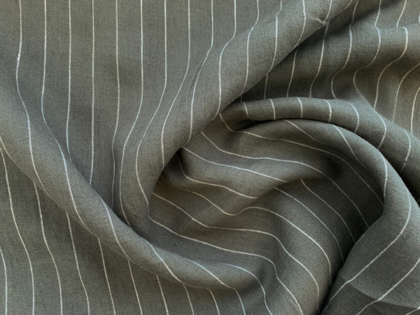 Yarn Dyed Linen - Savannah Stripe - Fern