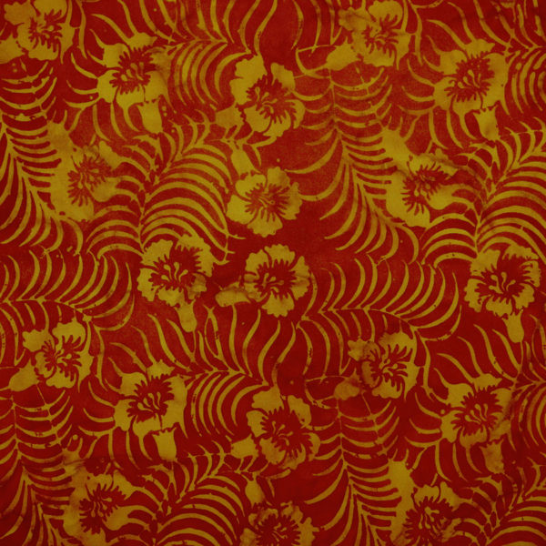 Cotton Batik - Batiks by Mirah - Trumpet Vine - Red/Orange