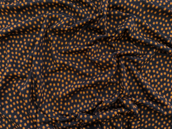 Designer Deadstock - Rayon/Spandex Knit Print - Seeds - Black