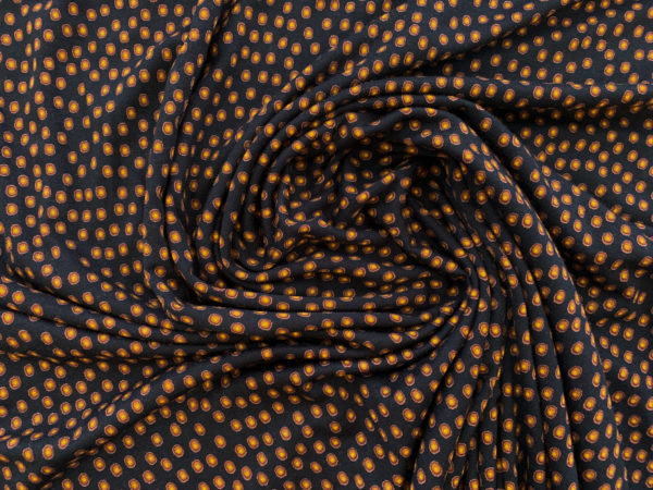 Designer Deadstock - Rayon/Spandex Knit Print - Seeds - Black