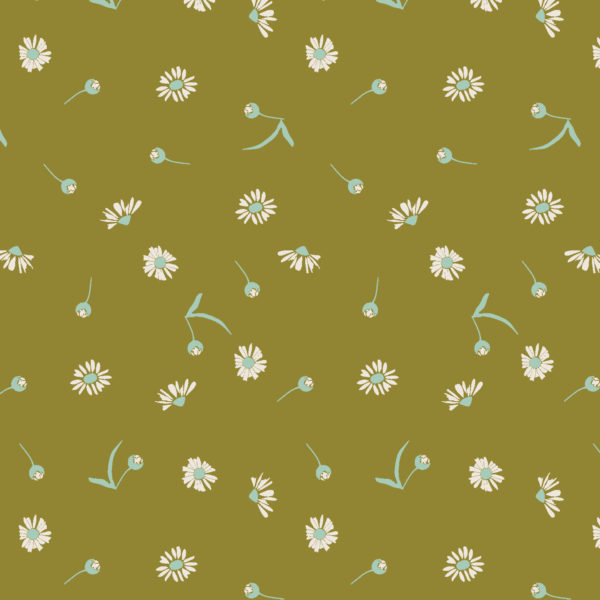 Quilting Cotton – Canyon Springs – Chamomile – Moss