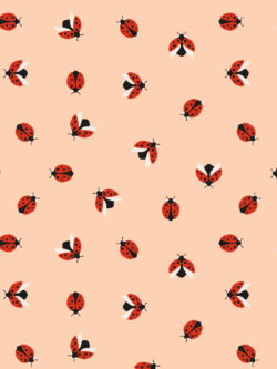 Quilting Cotton – Wild & Free – Ladybugs – Red