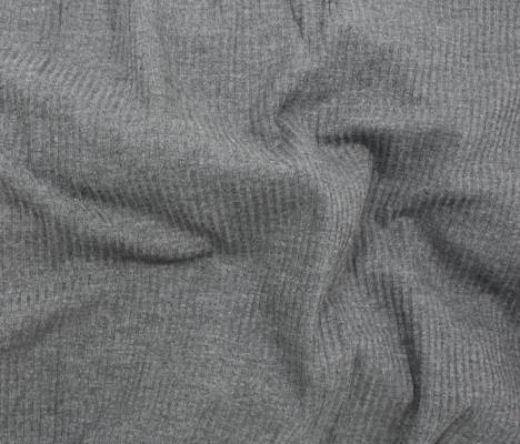 Wide Bamboo/Spandex Rib Knit – Heathered Grey