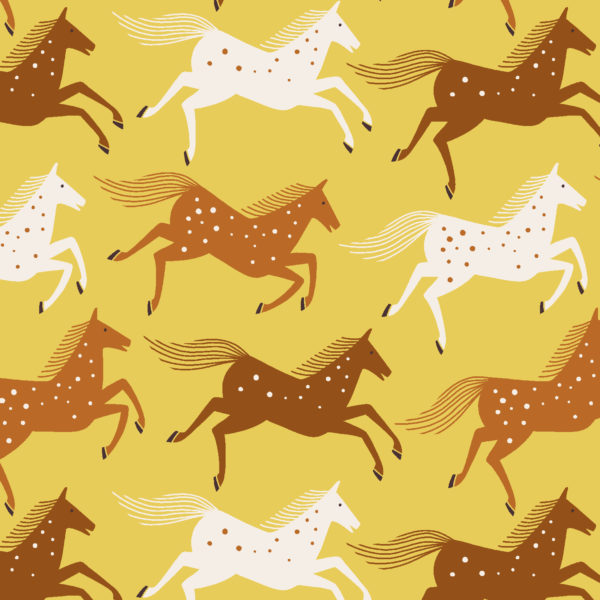 Quilting Cotton – Wild & Free – Horses – Badlands