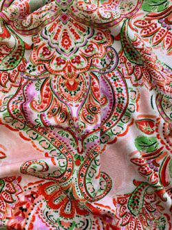 Lady McElroy - Rayon Crepe Jersey - Watermelon Paisley