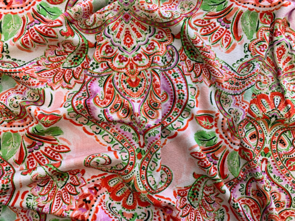 Lady McElroy - Rayon Crepe Jersey - Watermelon Paisley