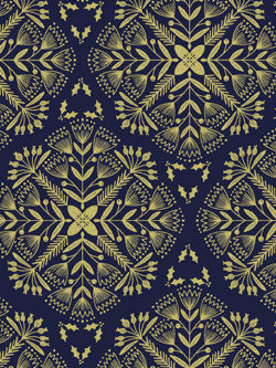 Quilting Cotton – Sparkle Medallions – Navy