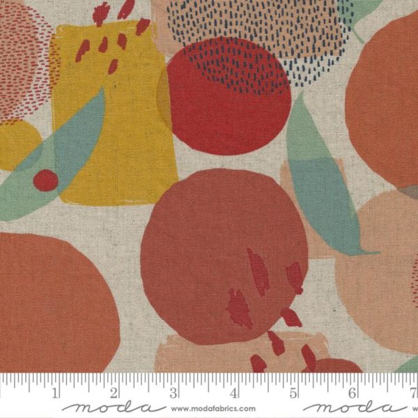 Cotton/Linen Canvas - Frisky - Mochi Linen - Large Shapes