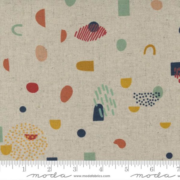 Cotton/Linen Canvas - Frisky - Mochi Linen - Small Shapes