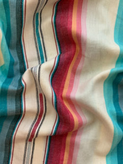 Santa Fe Yarn Dyed Cotton Stripe - Red/Aqua