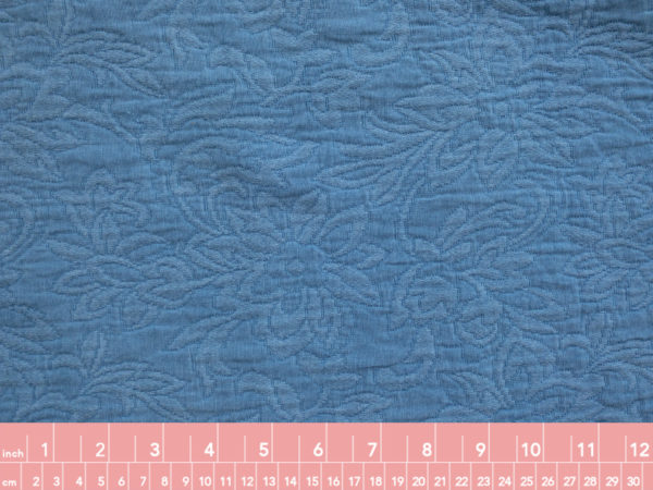 Designer Deadstock - Washed Cotton Jacquard - Blue Floral