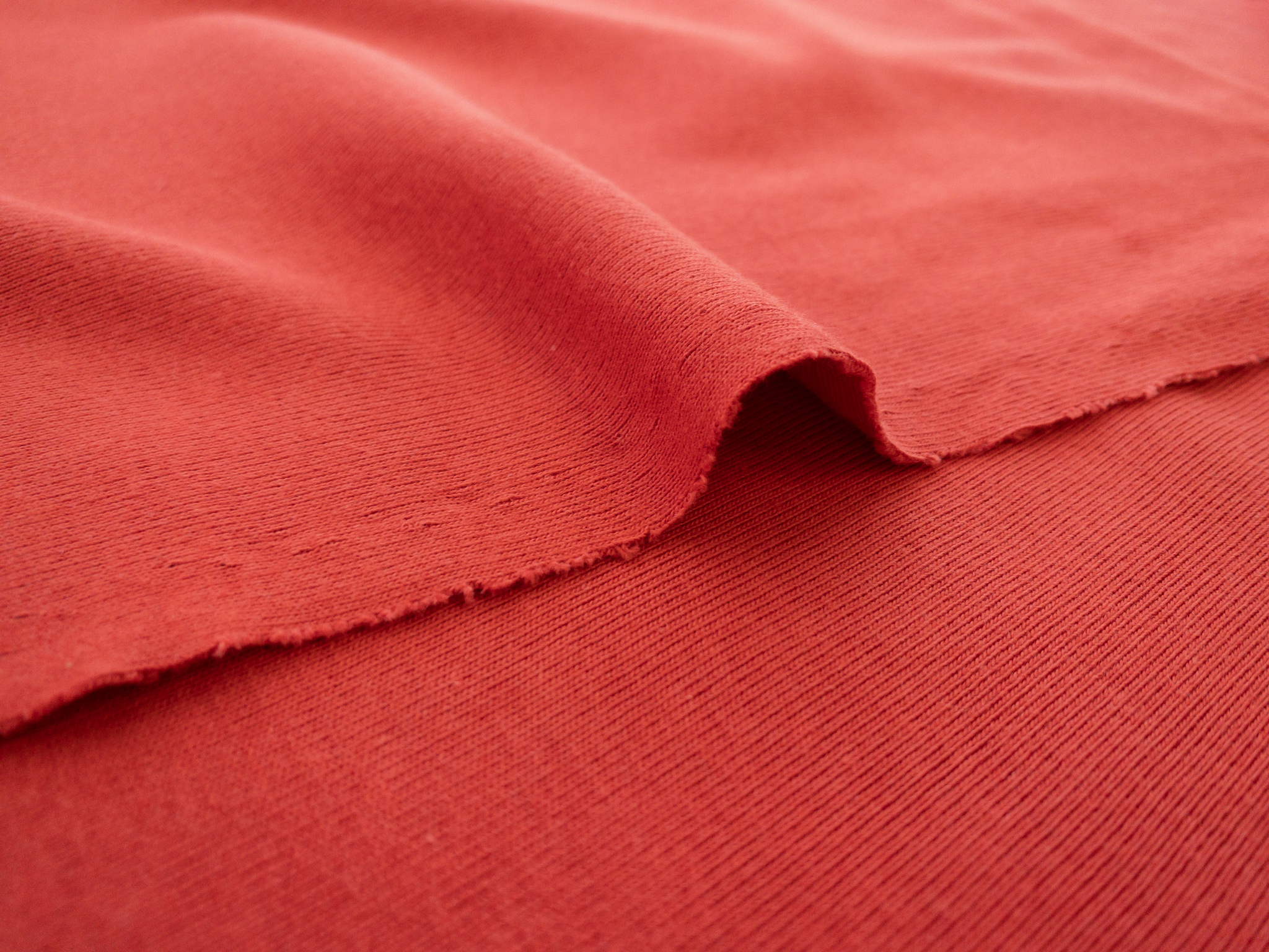 Designer Deadstock Organic Cotton Rib Knit Terracotta