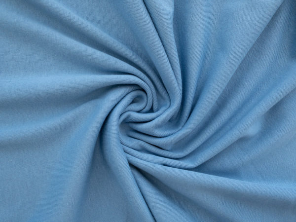 Designer Deadstock - Organic Cotton Rib Knit - Chambray Blue