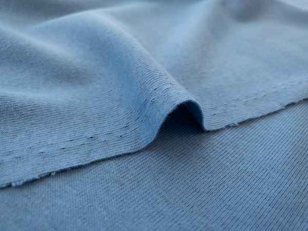 Designer Deadstock - Organic Cotton Rib Knit - Chambray Blue