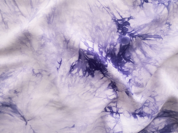 Designer Deadstock - Rayon Challis Print - Tie Dye - Violet