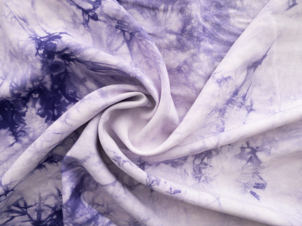 Designer Deadstock - Rayon Challis Print - Tie Dye - Violet