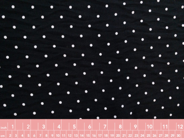 Designer Deadstock - Sandwashed Rayon Challis - Polka Dots - Black/White