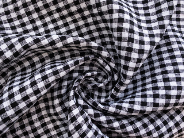 Designer Deadstock - Yarn Dyed Linen - Black & White Gingham