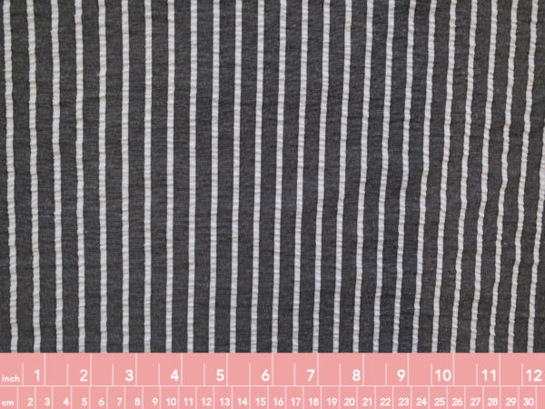 Designer Deadstock - Cotton/Nylon Yarn Dyed Shirting - Grey Chambray Stripe