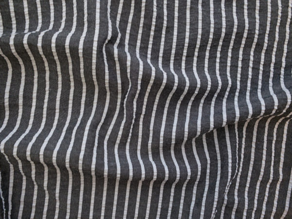 Designer Deadstock - Cotton/Nylon Yarn Dyed Shirting - Grey Chambray Stripe