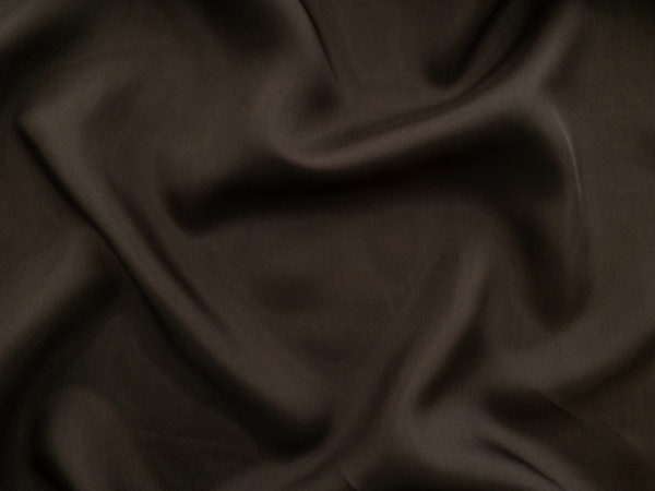 Designer Deadstock - Silk Habotai - Chocolate Brown