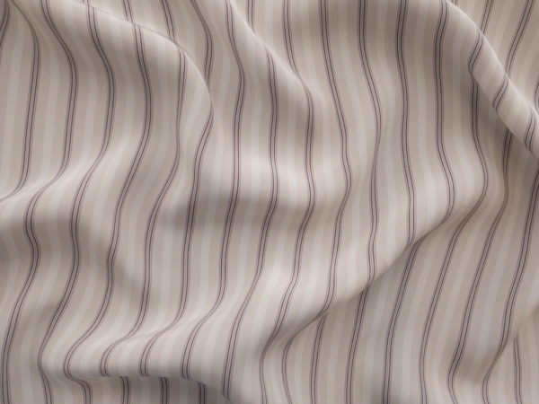 Designer Deadstock - Printed Silk Charmeuse - Taupe Stripes