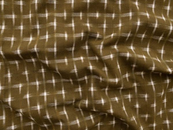 Dakota Star Cotton Ikat – Cream on Olive