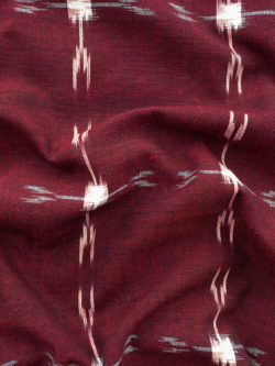 Dakota Arrows Cotton Ikat - Cream on Wine