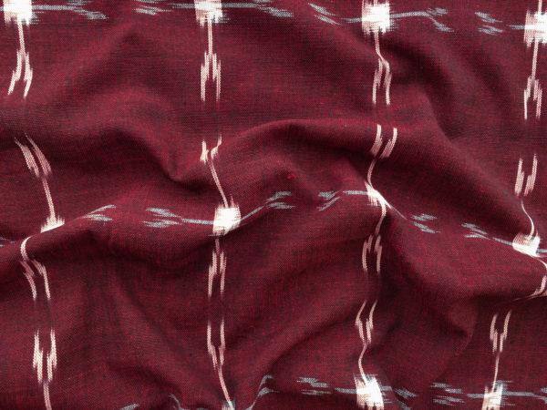 Dakota Arrows Cotton Ikat - Cream on Wine