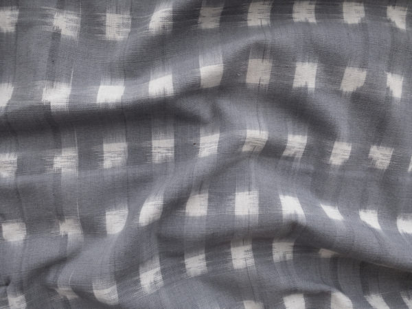 Dakota Square Cotton Ikat - Cream on Grey