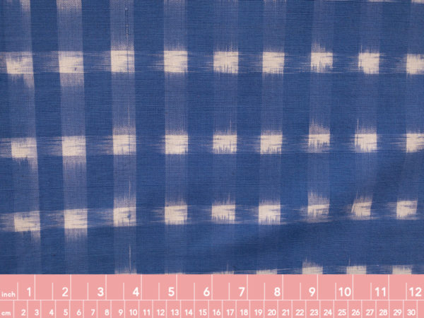 Dakota Square Cotton Ikat – Cream on Blue