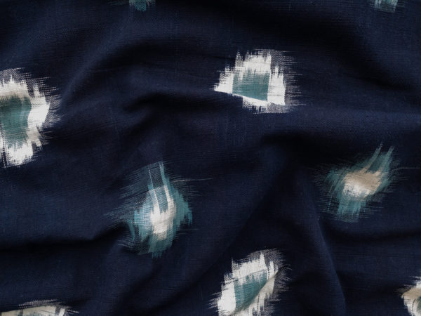 Circle Cotton Ikat - Navy