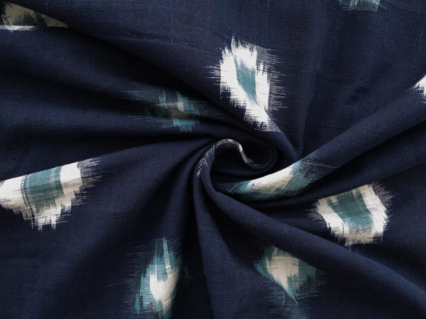 Circle Cotton Ikat - Navy