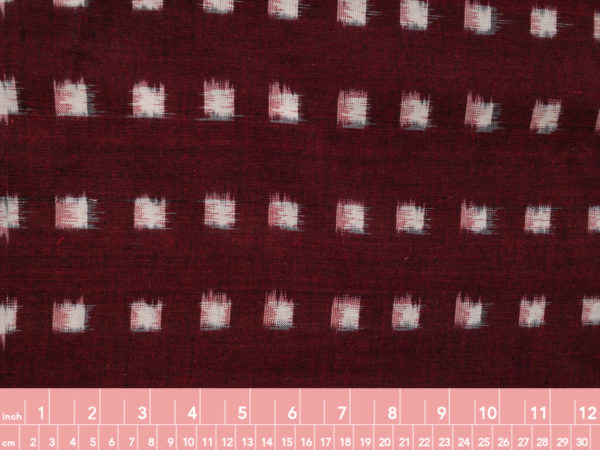 Dakota Square Cotton Ikat – Cream on Wine