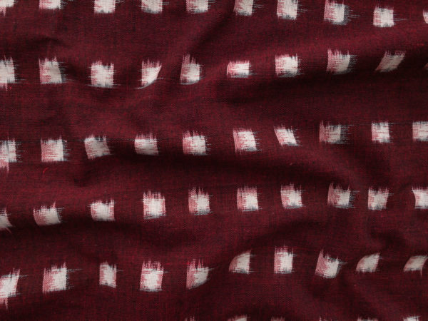 Dakota Square Cotton Ikat – Cream on Wine