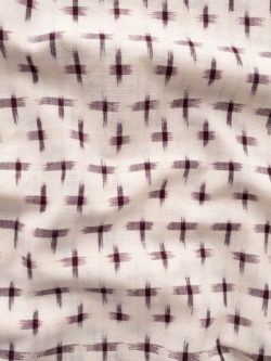 Dakota Star Cotton Ikat – Wine on Cream