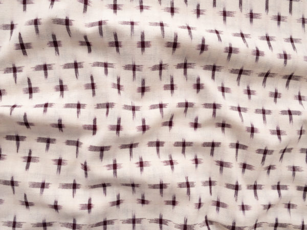 Dakota Star Cotton Ikat – Wine on Cream