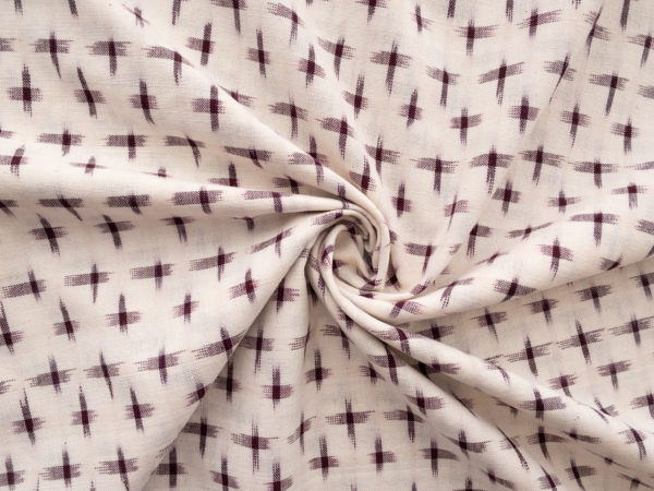 Dakota Star Cotton Ikat – Wine on Cream